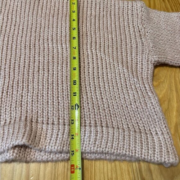 NWT Mable Anthropologie Blush Pink Turtleneck Cropped Sweater Chunky Knit SM - Picture 5 of 8